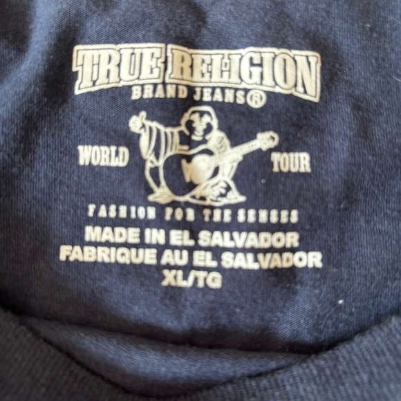 True Religion Navy and rose gold buddha foil t-shirt size XL (fits smaller) - Picture 7 of 7